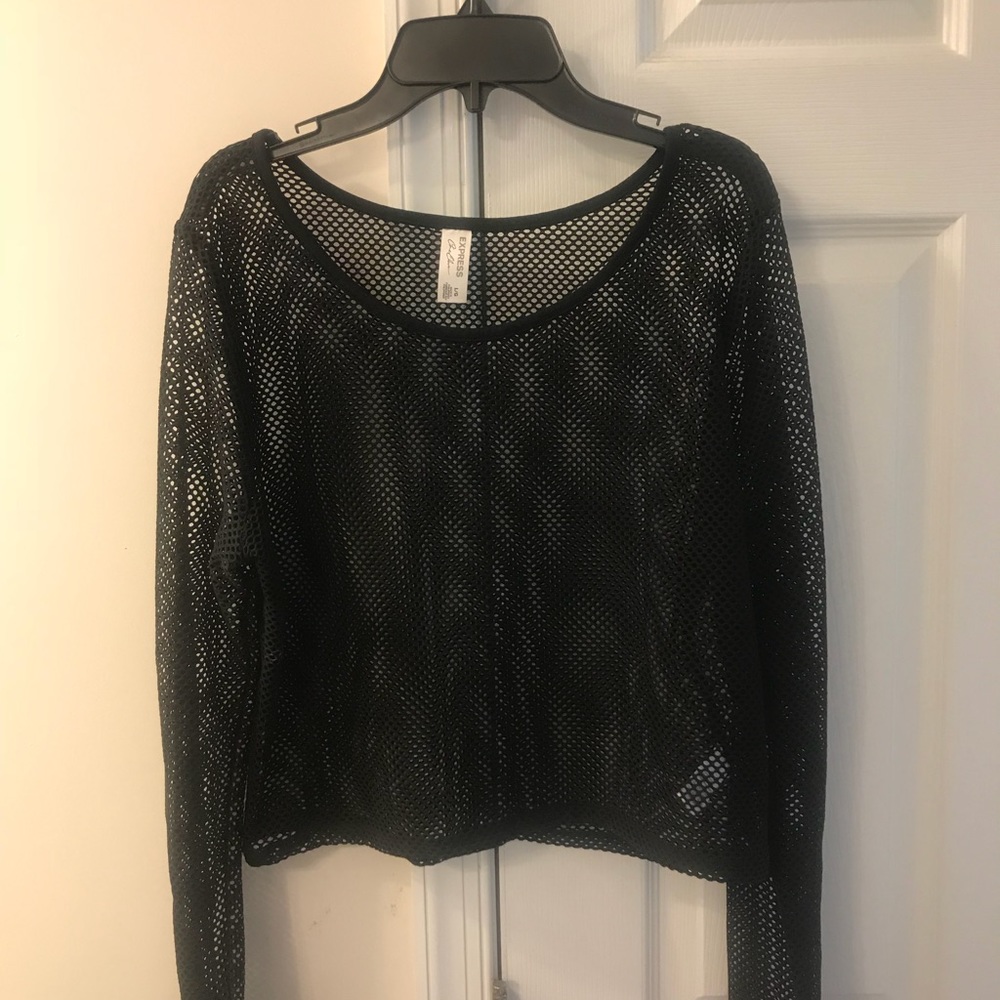 Sexy Black Fishnet Crop Top